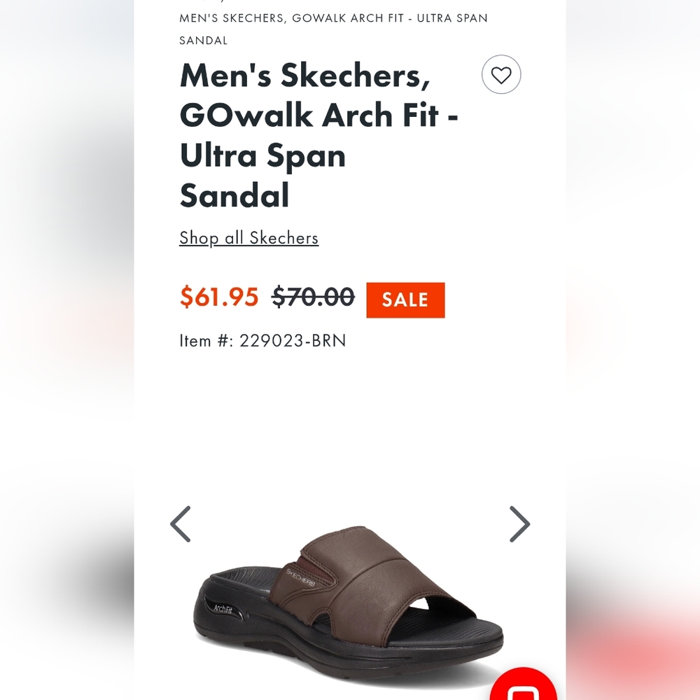 Men's Skechers GOwalk Arch Fit Ultra Span sandal (brown/black) #229023 Size 12